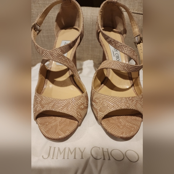 Jimmy Choo Emily Authentic Like New - 85mm Printed Metallic Leather - Picture 3 of 5